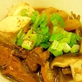 さば味噌煮缶と豆腐、根菜の煮物